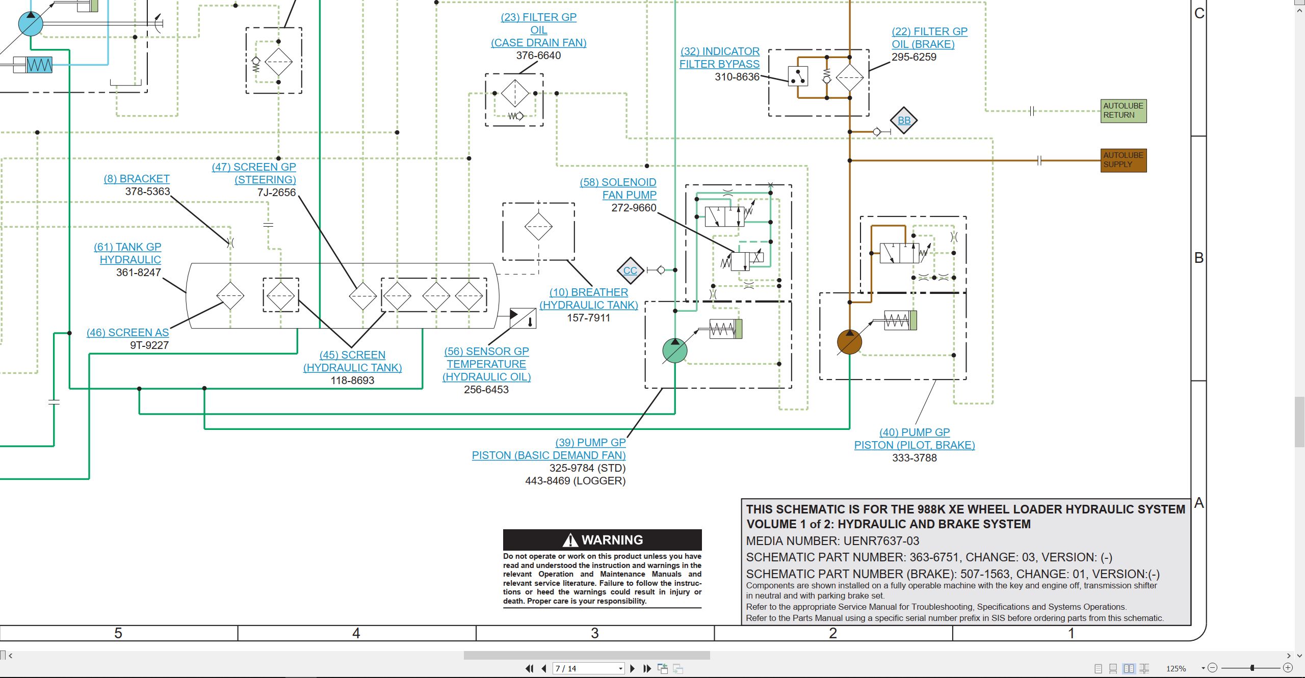CAT Wheel Type Loader 988K XE Electrical Hydraulic Schematic (3)