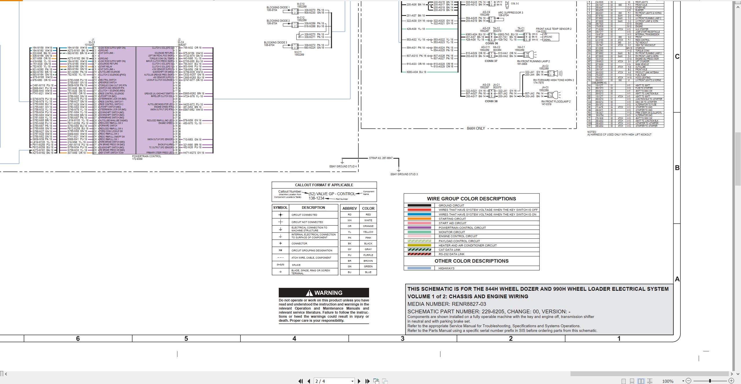 CAT Wheel Type Loader 990H Electrical Schematic (2)