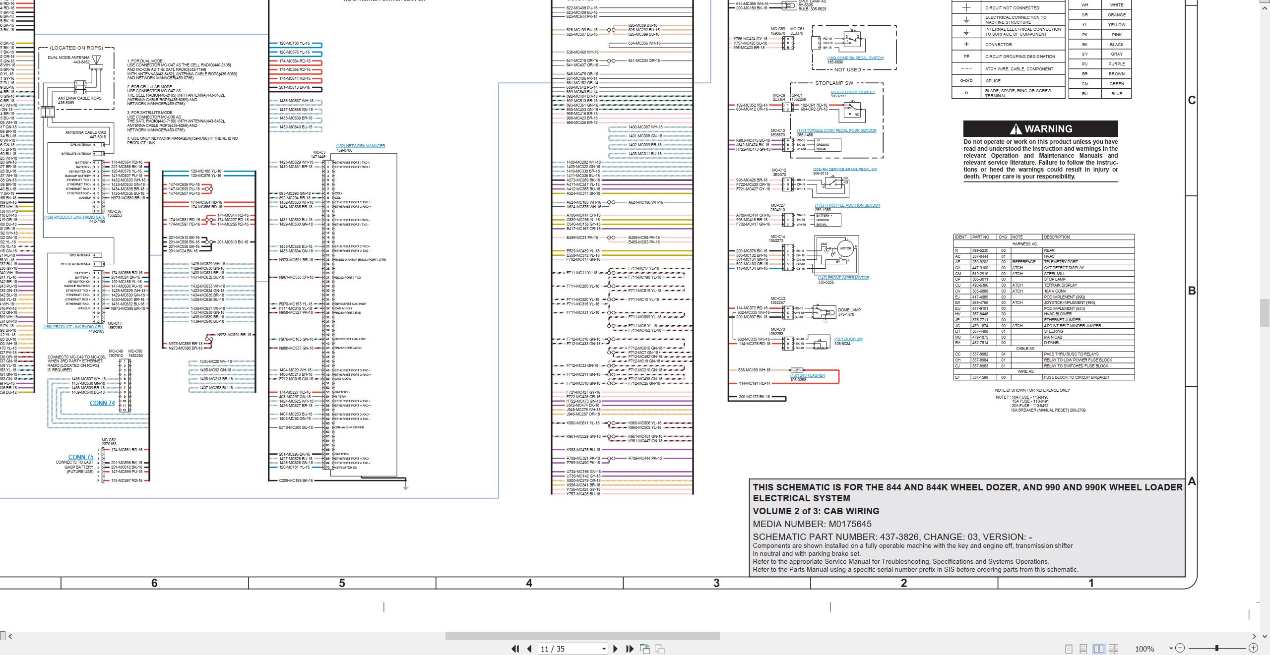 CAT Wheel Type Loader 990K Electrical Hydraulic Schematic (2)