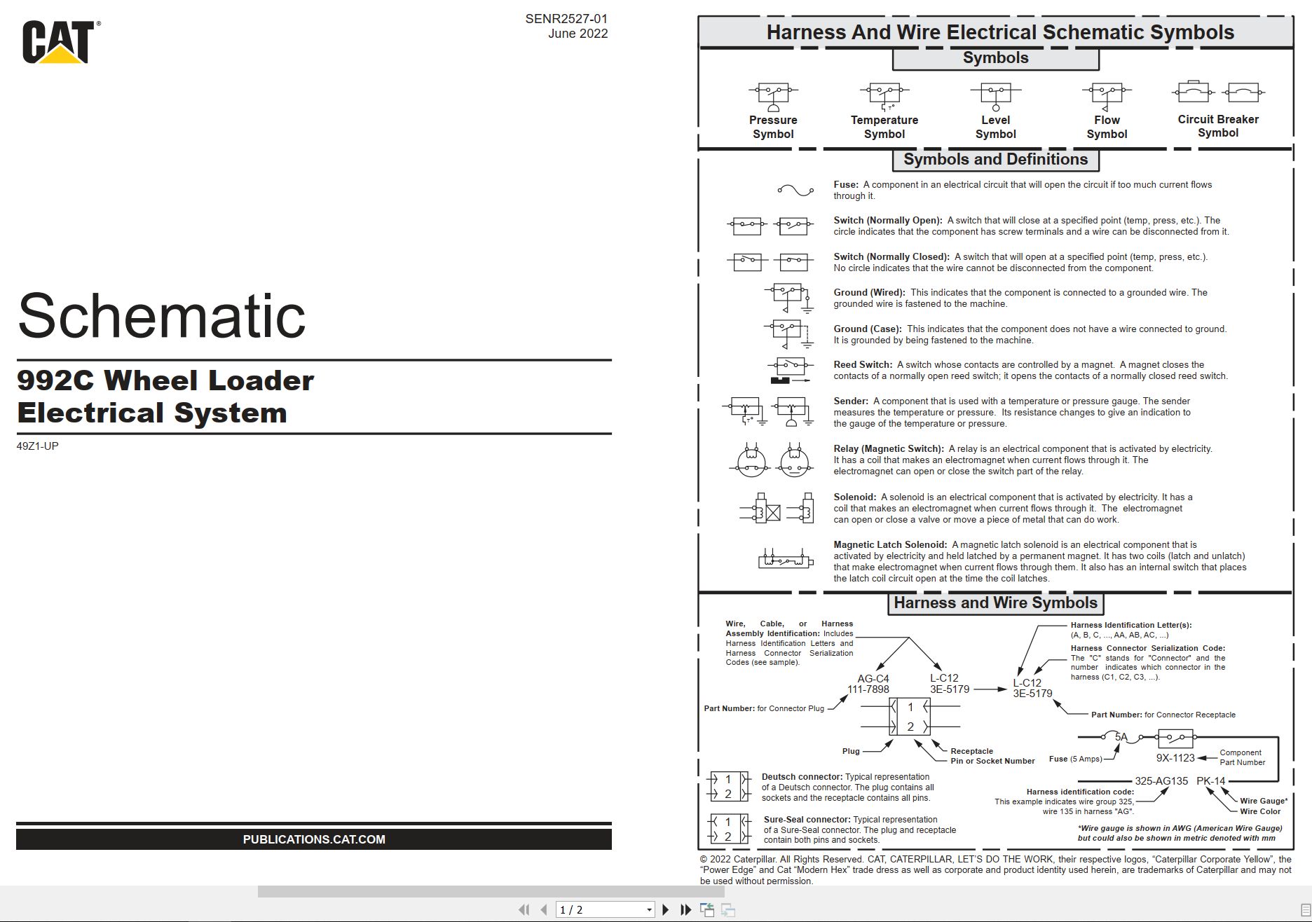CAT Wheel Type Loader 992C Electrical Schematic (1)