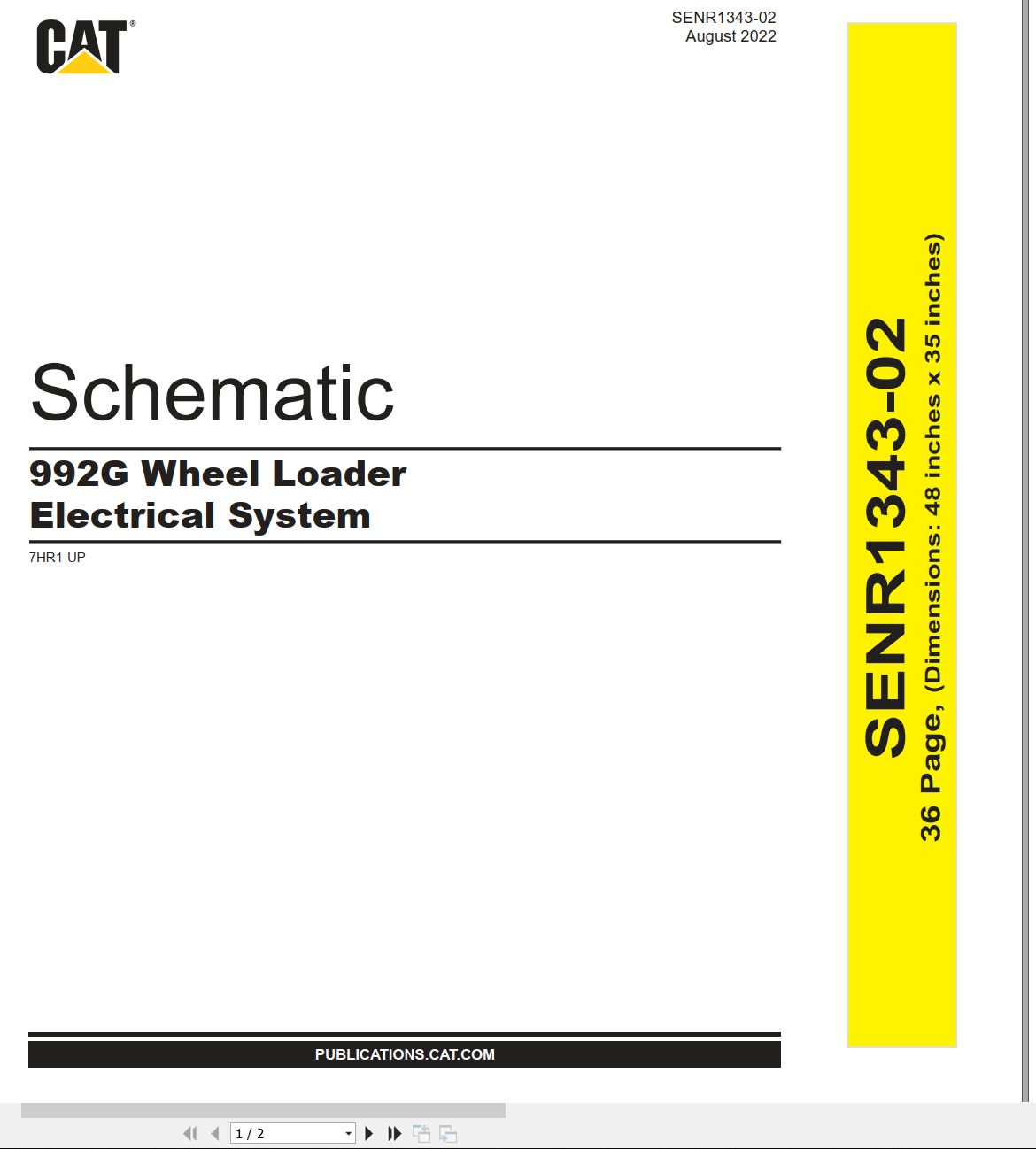 CAT Wheel Type Loader 992G Electrical Hydraulic Schematic (1)