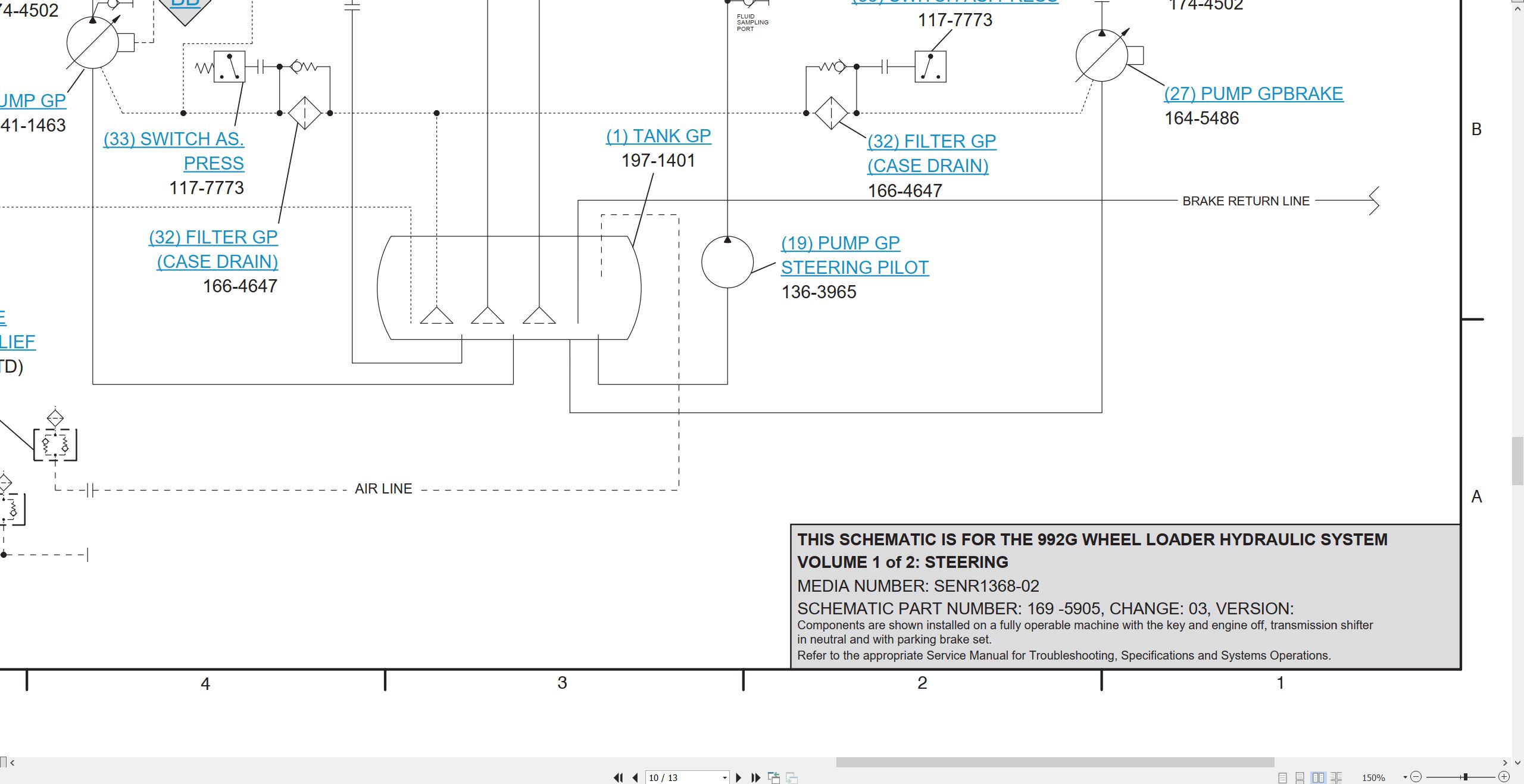 CAT Wheel Type Loader 992G Electrical Hydraulic Schematic (3)