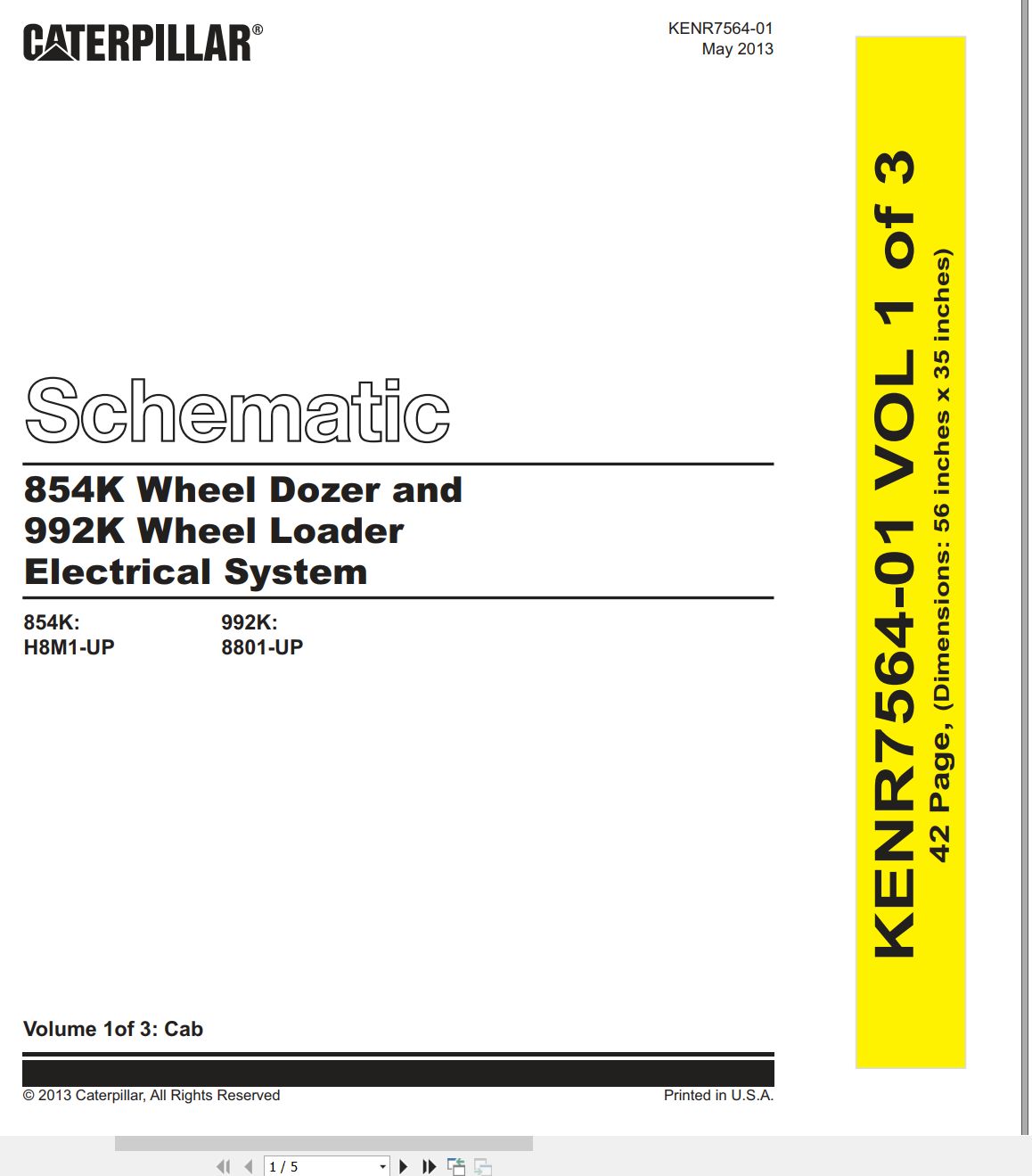 CAT Wheel Type Loader 992K Electrical Hydraulic Schematic (1)