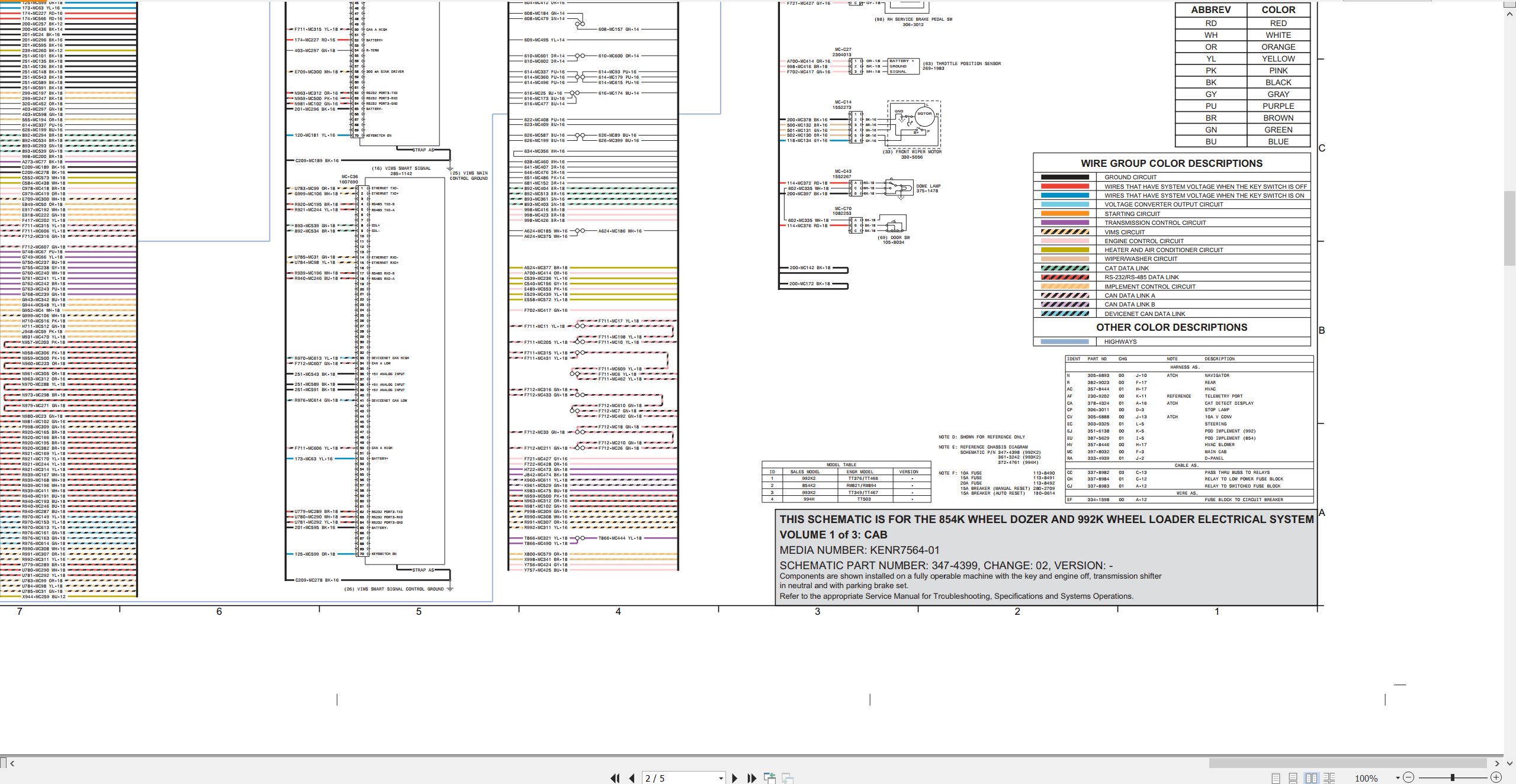 CAT Wheel Type Loader 992K Electrical Hydraulic Schematic (2)