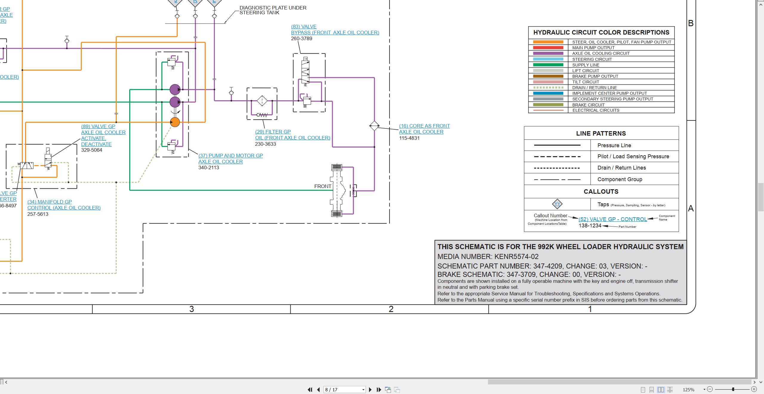 CAT Wheel Type Loader 992K Electrical Hydraulic Schematic (3)