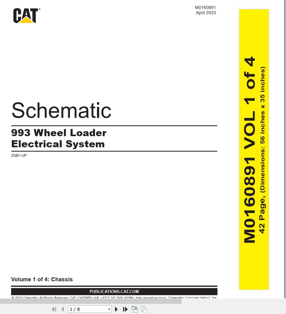 CAT Wheel Type Loader 993 Electrical Hydraulic Schematic (1)