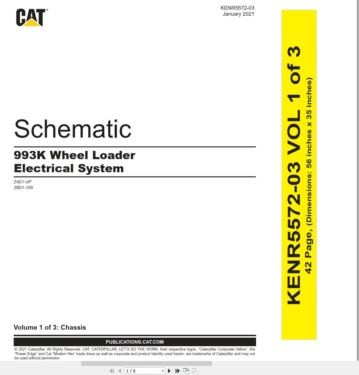 CAT Wheel Type Loader 993K Electrical Hydraulic Schematic (1)