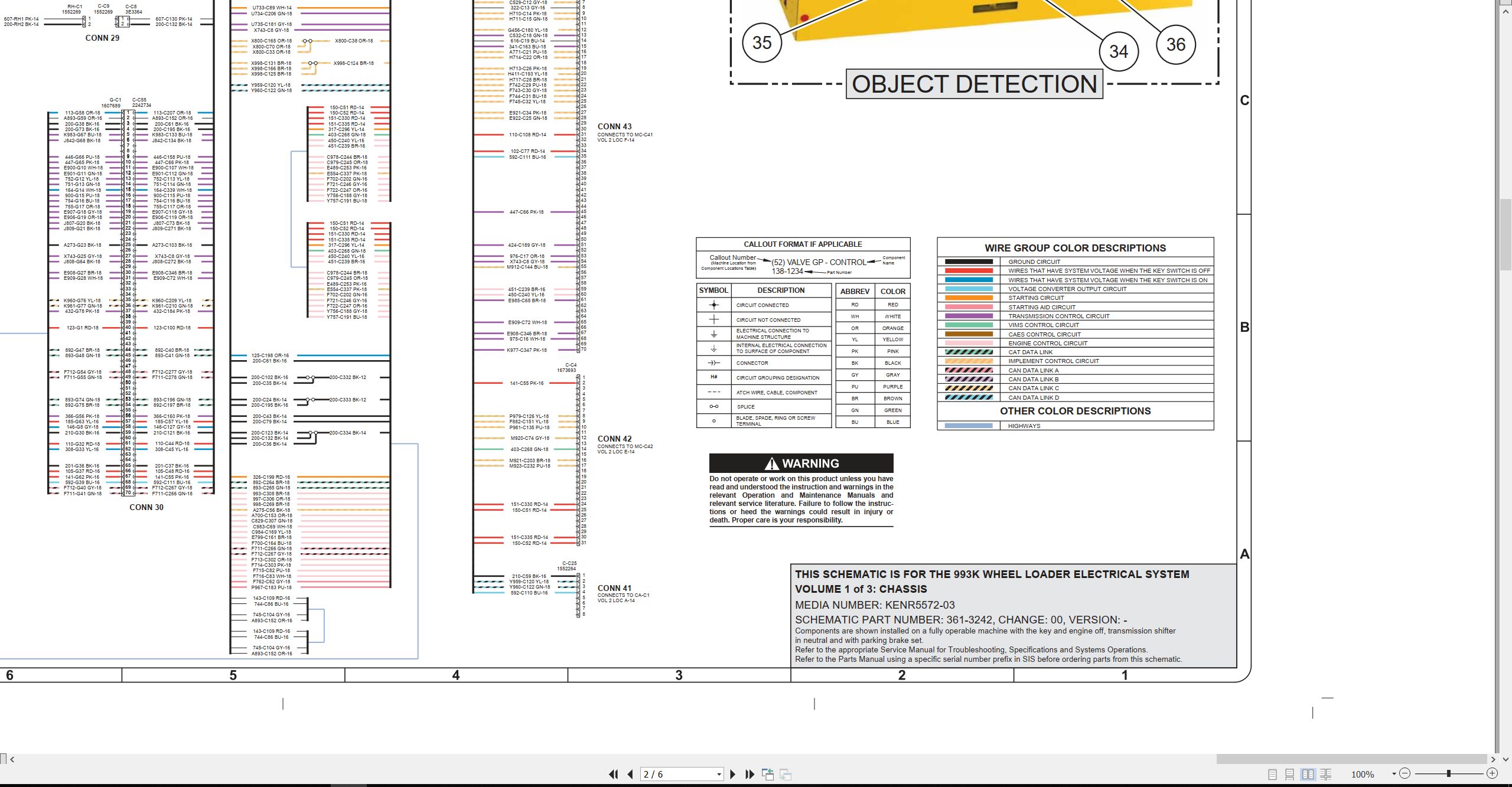 CAT Wheel Type Loader 993K Electrical Hydraulic Schematic (2)