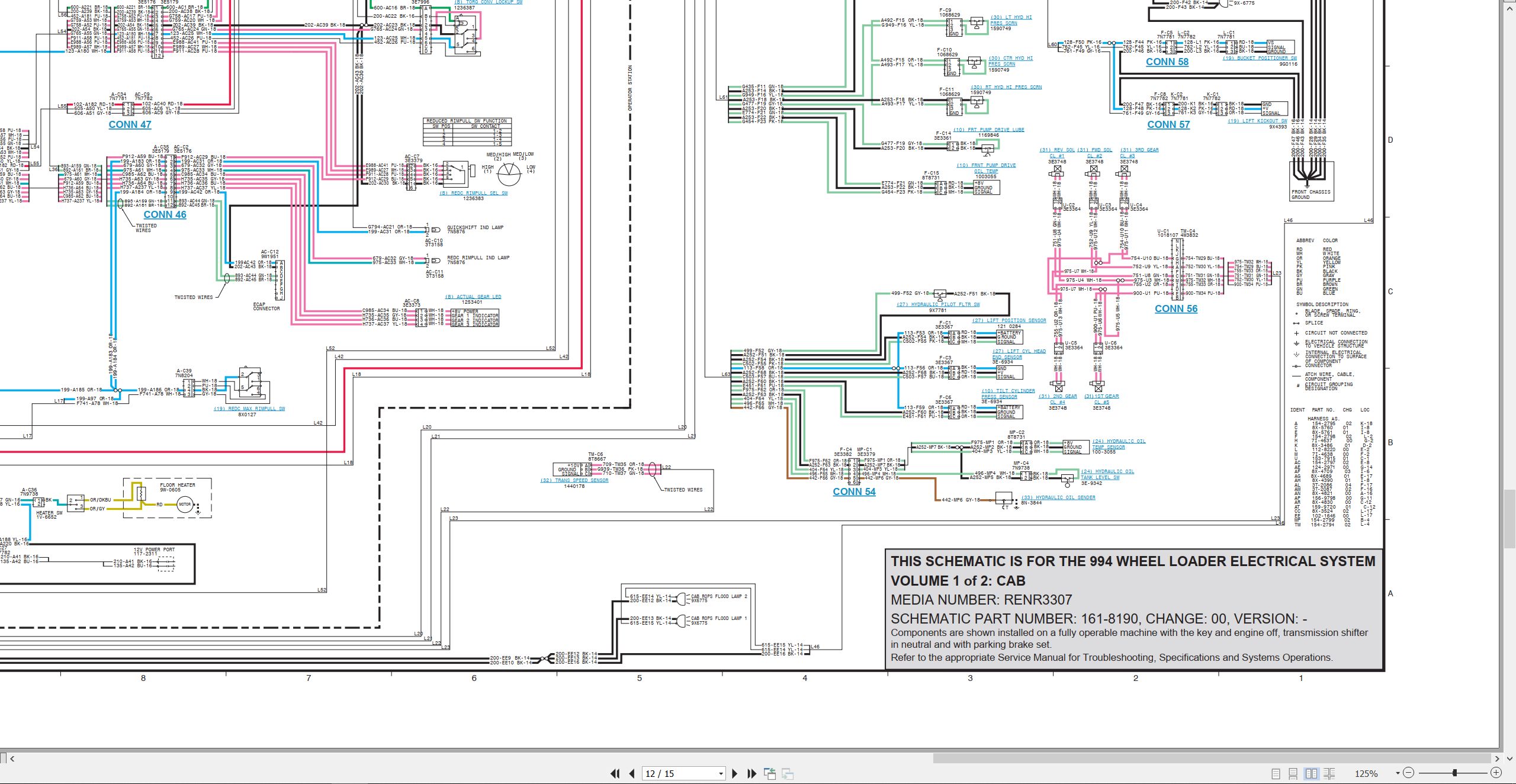 CAT Wheel Type Loader 994 Electrical Schematic (2)