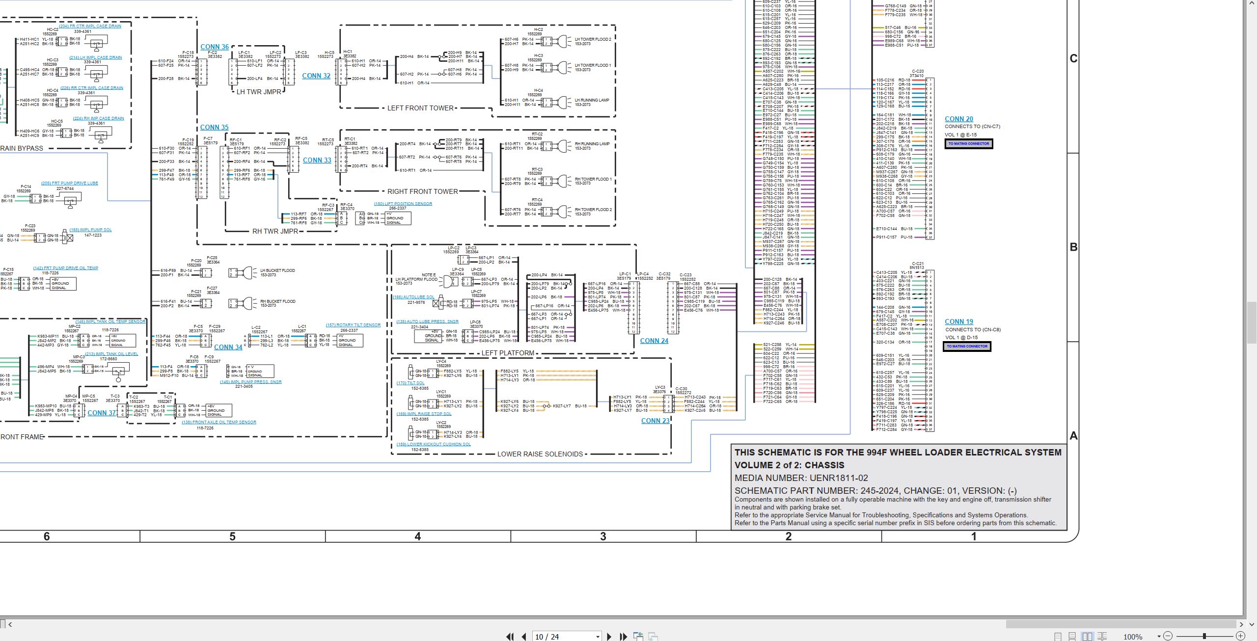 CAT Wheel Type Loader 994F Electrical Hydraulic Schematic (2)