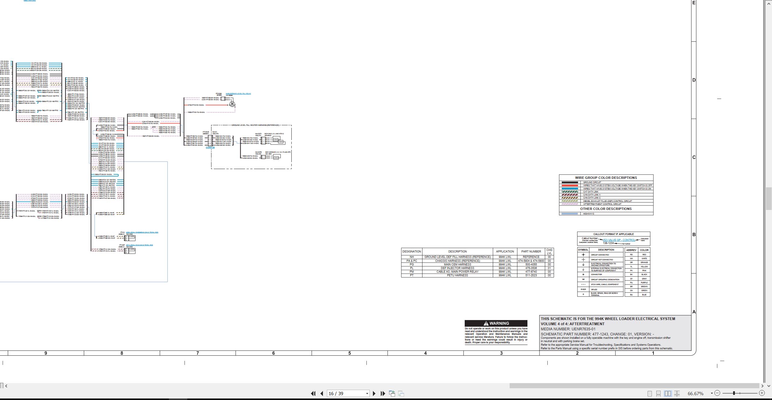 CAT Wheel Type Loader 994K Electrical Hydraulic Schematic (2)
