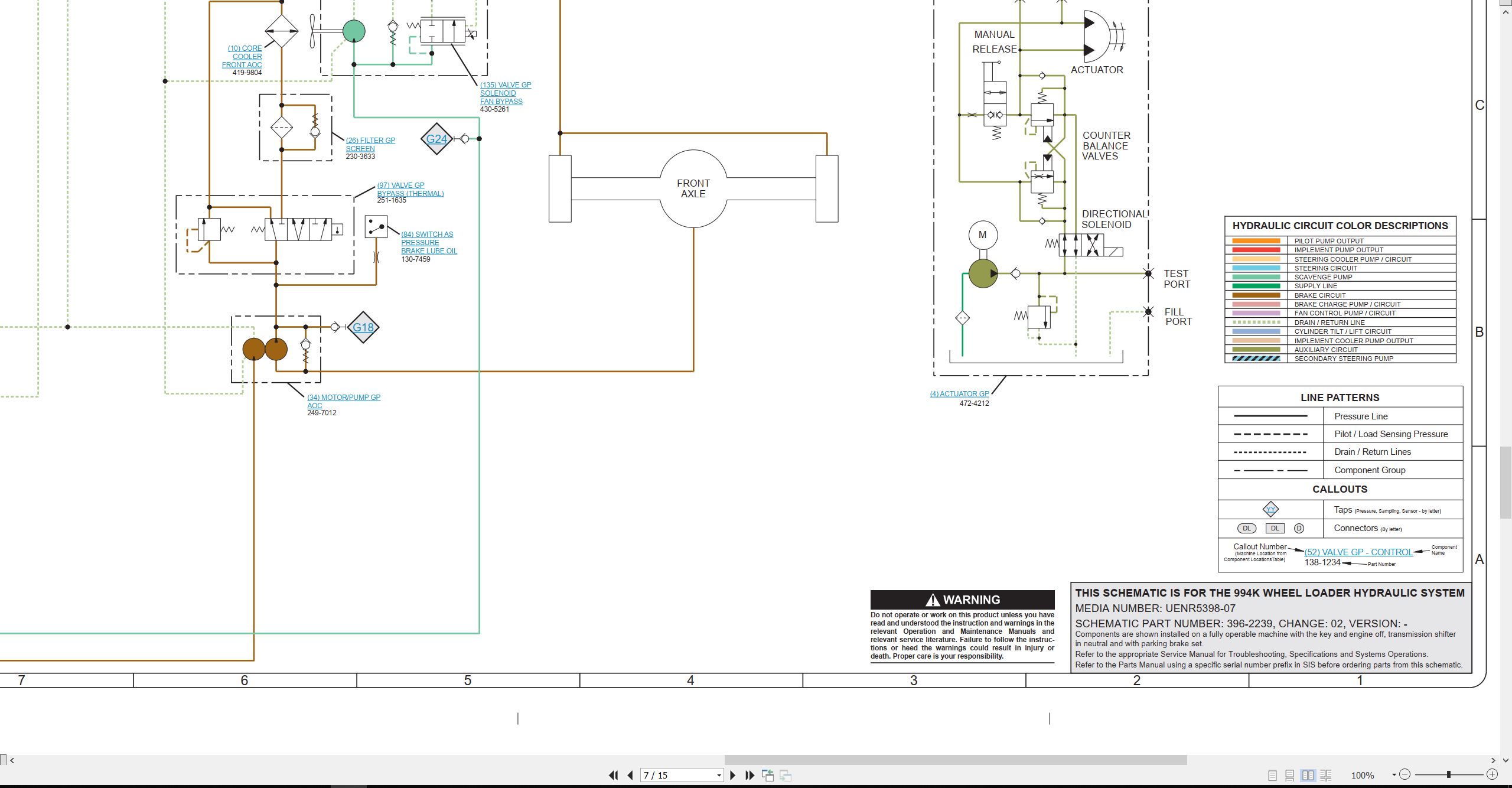 CAT Wheel Type Loader 994K Electrical Hydraulic Schematic (3)