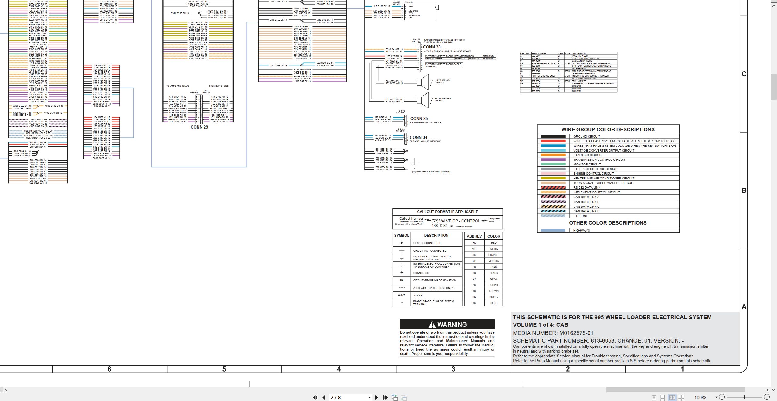 CAT Wheel Type Loader 995 Electrical Hydraulic Schematic (2)