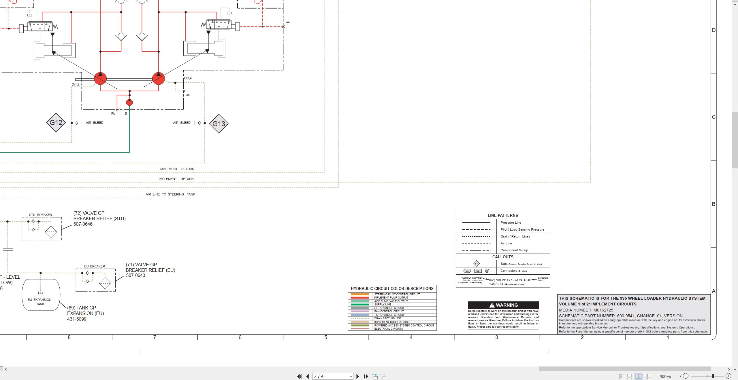 CAT Wheel Type Loader 995 Electrical Hydraulic Schematic (3)