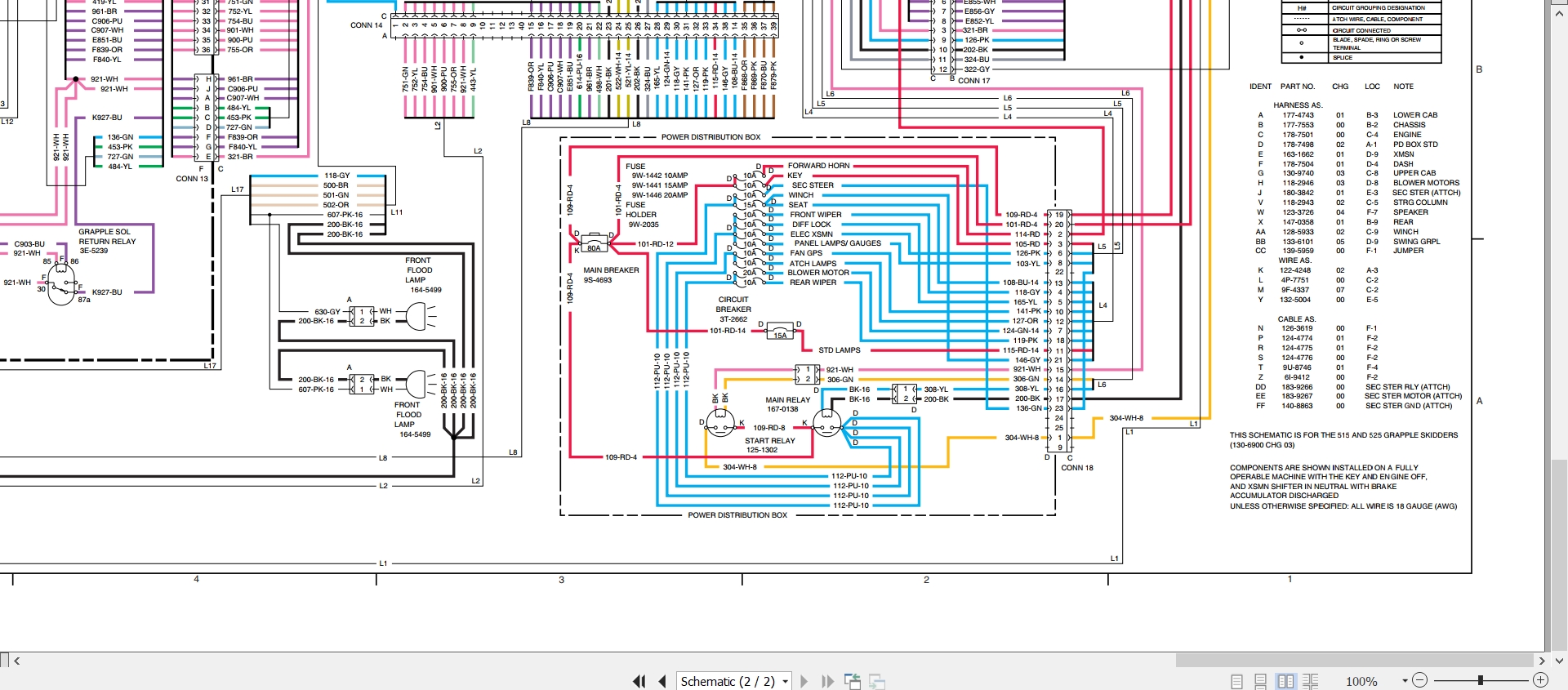 CAT Wheel Type Skidder 515 Electrical Schematic (2)