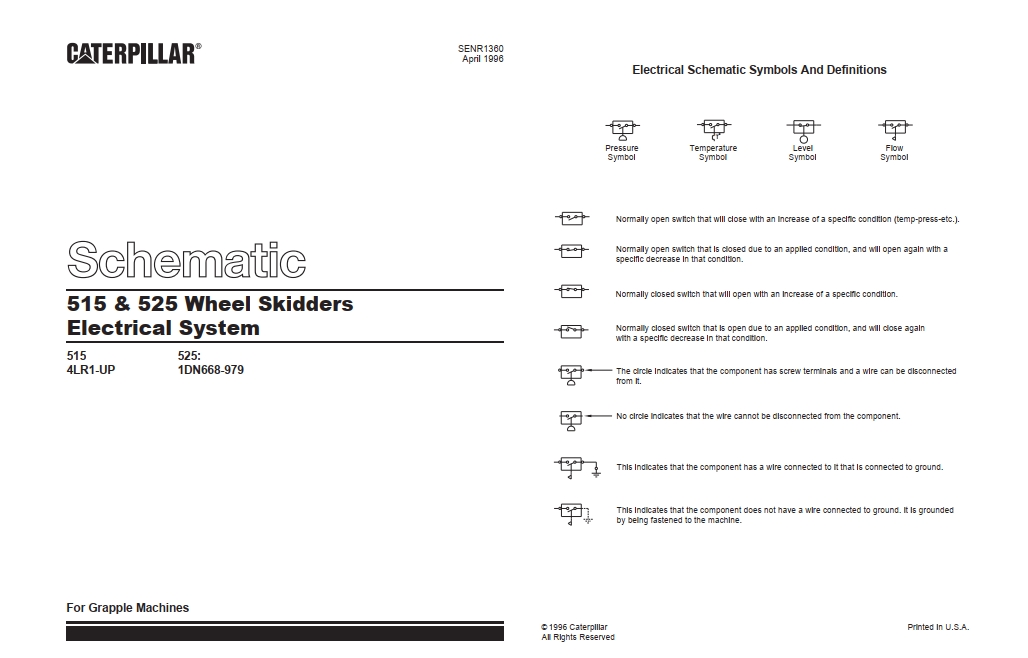 CAT Wheel Type Skidder 525 Electrical Schematic (1)