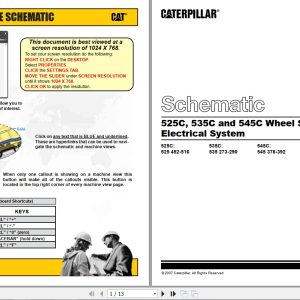 CAT Wheel Type Skidder 525C Electrical Hydraulic Schematic (1)