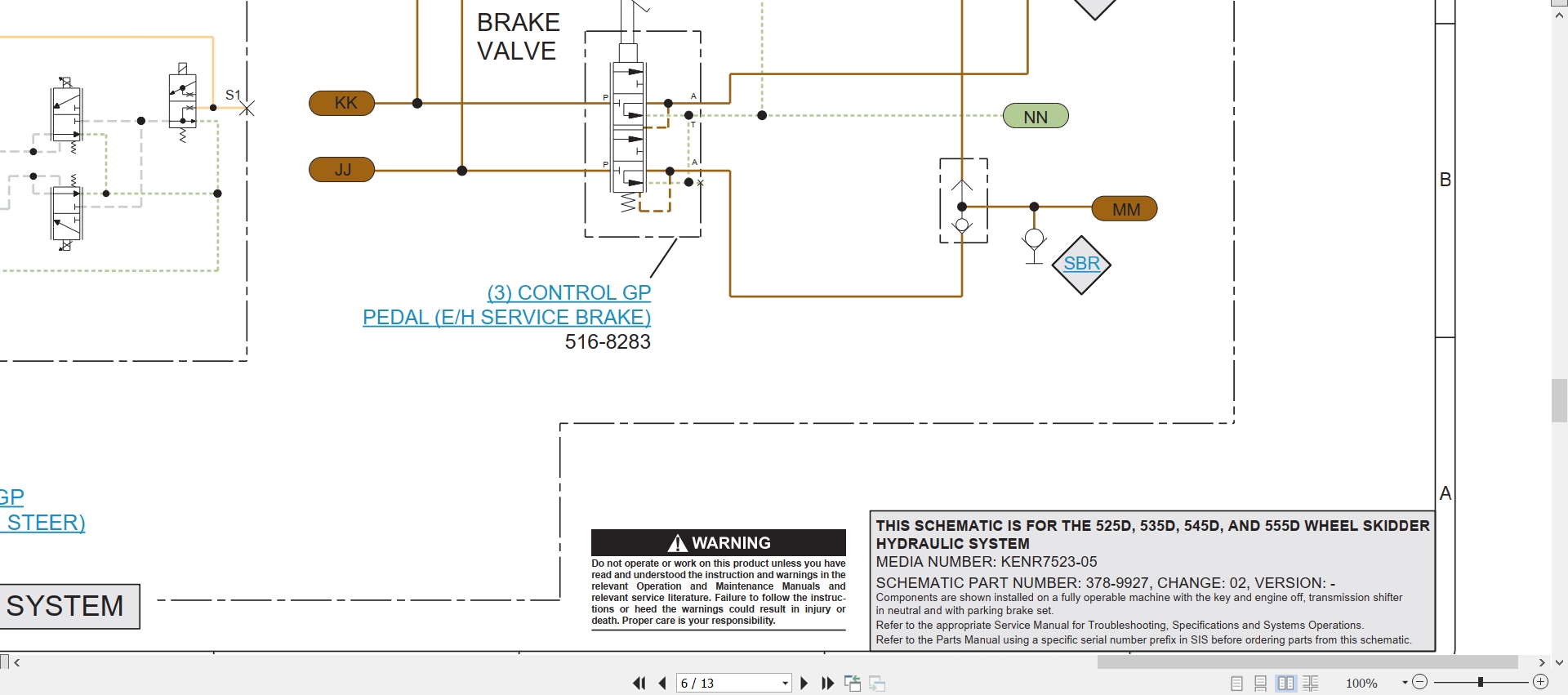 CAT Wheel Type Skidder 525D Electrical Hydraulic Schematic (3)