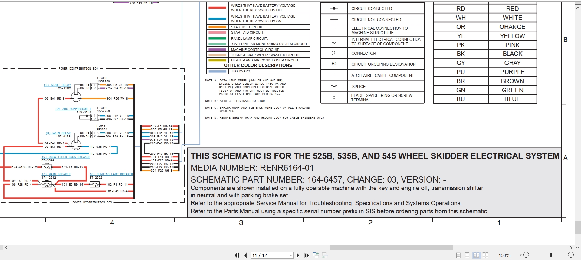 CAT Wheel Type Skidder 535B Electrical Hydraulic Schematic (2)