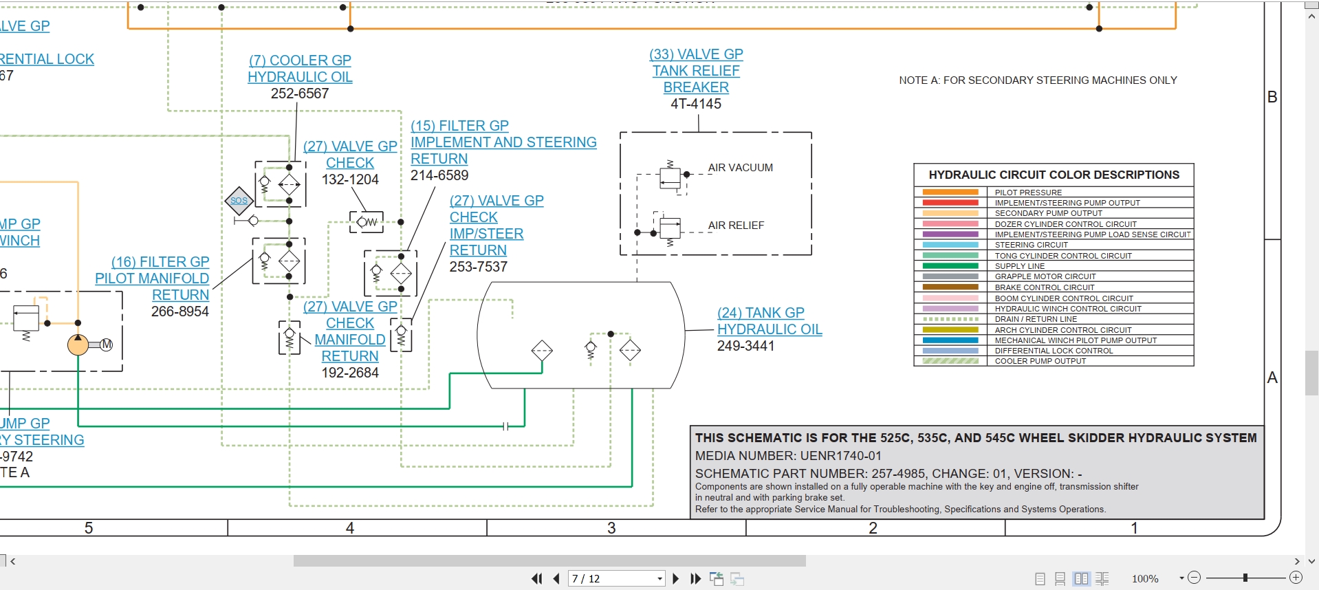 CAT Wheel Type Skidder 535C Electrical Hydraulic Schematic (3)