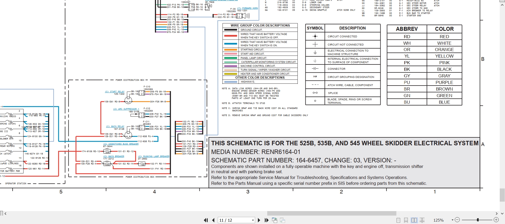 CAT Wheel Type Skidder 545 Electrical Hydraulic Schematic (2)