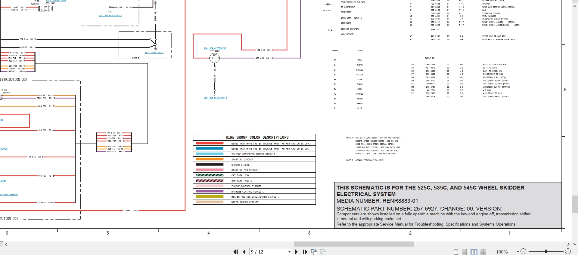 CAT Wheel Type Skidder 545C Electrical Hydraulic Schematic (2)