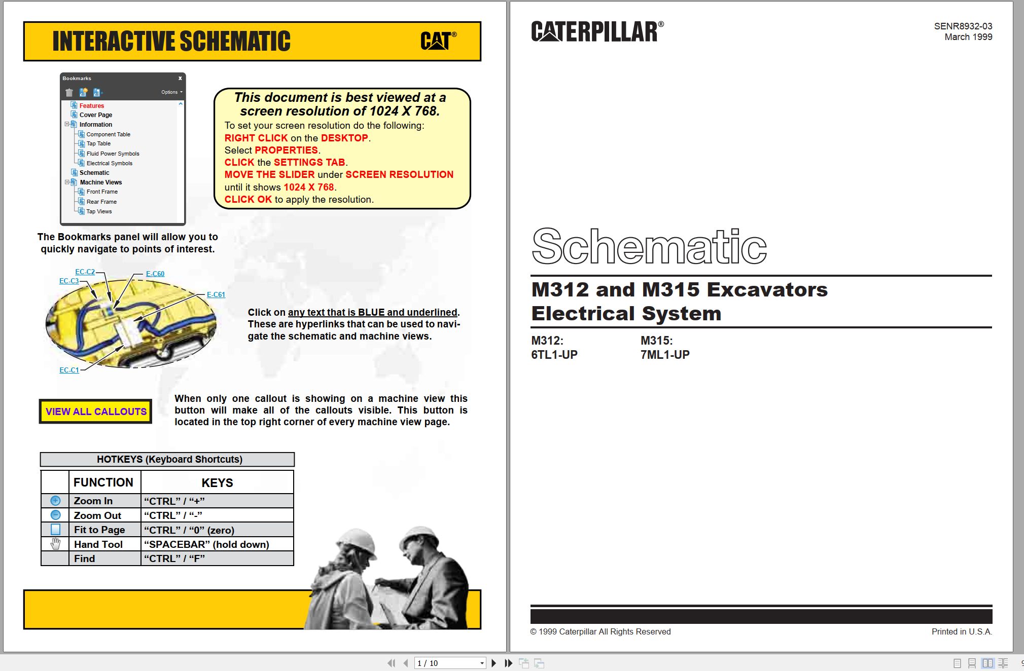 CAT Wheeled Excavator M312 Electrical Hydraulic Schematic (1)