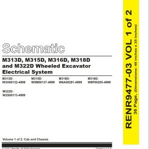 CAT Wheeled Excavator M313D Electrical Hydraulic Schematic (1)