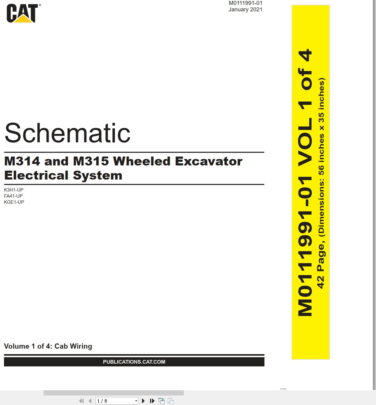 CAT Wheeled Excavator M314 Electrical Hydraulic Schematic (1)