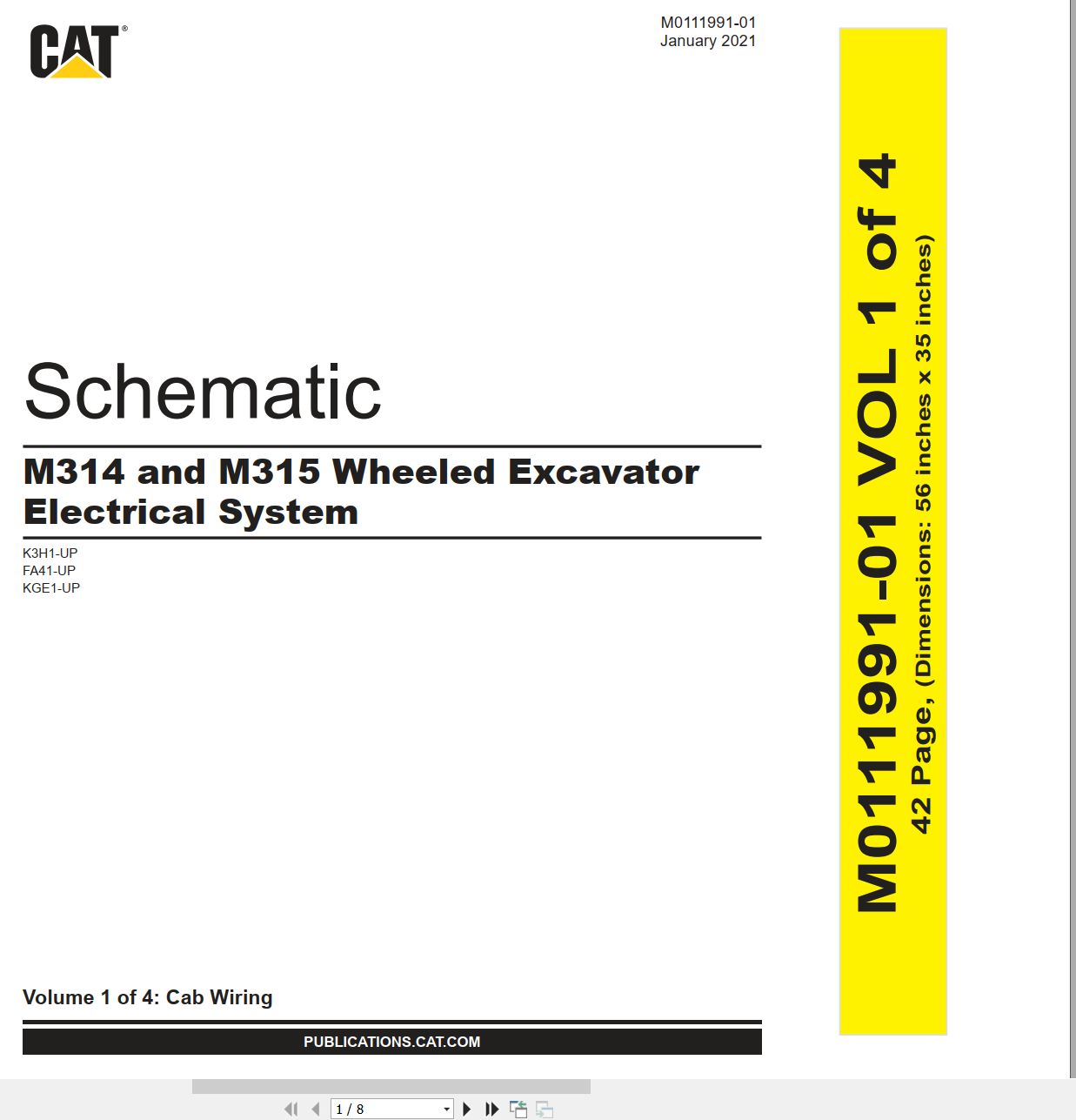CAT Wheeled Excavator M315 Electrical Hydraulic Schematic (1)