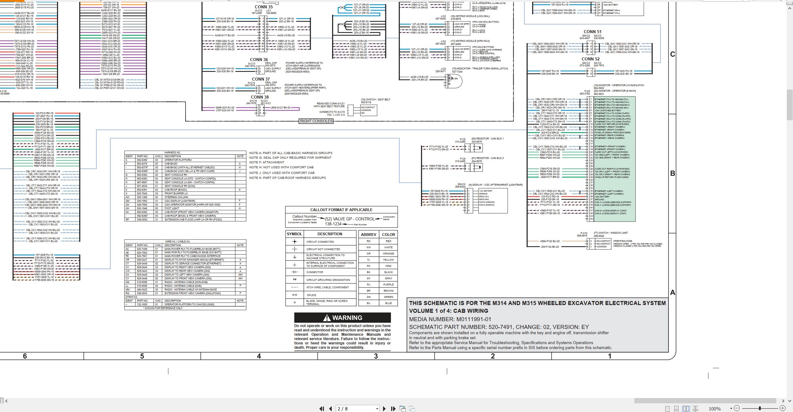 CAT Wheeled Excavator M315 Electrical Hydraulic Schematic (2)