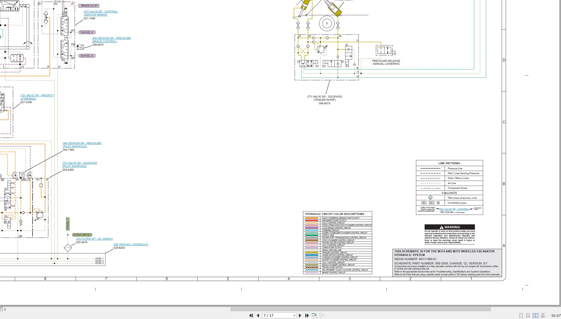 CAT Wheeled Excavator M315 Electrical Hydraulic Schematic (3)
