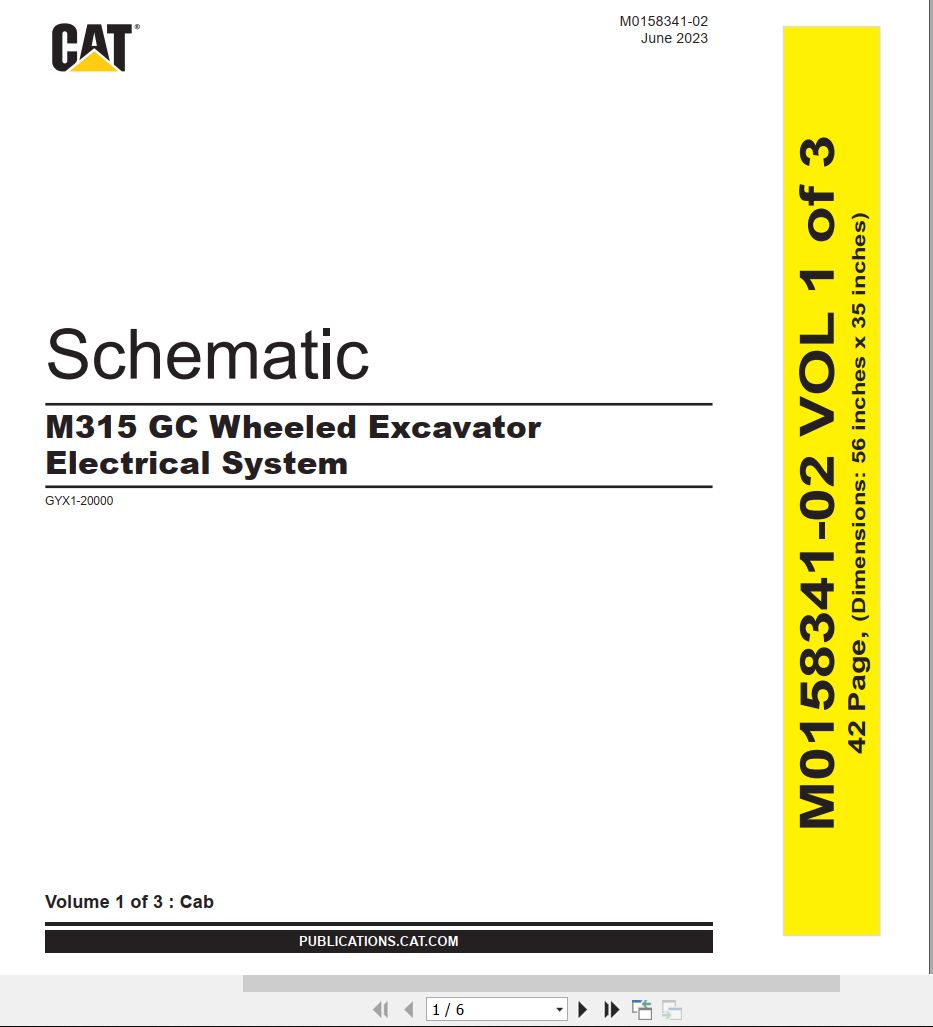 CAT Wheeled Excavator M315 GC Electrical Hydraulic Schematic (1)