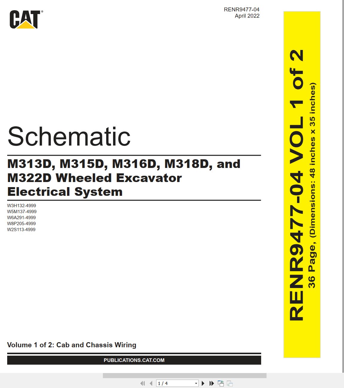 CAT Wheeled Excavator M315D Electrical Hydraulic Schematic (1)