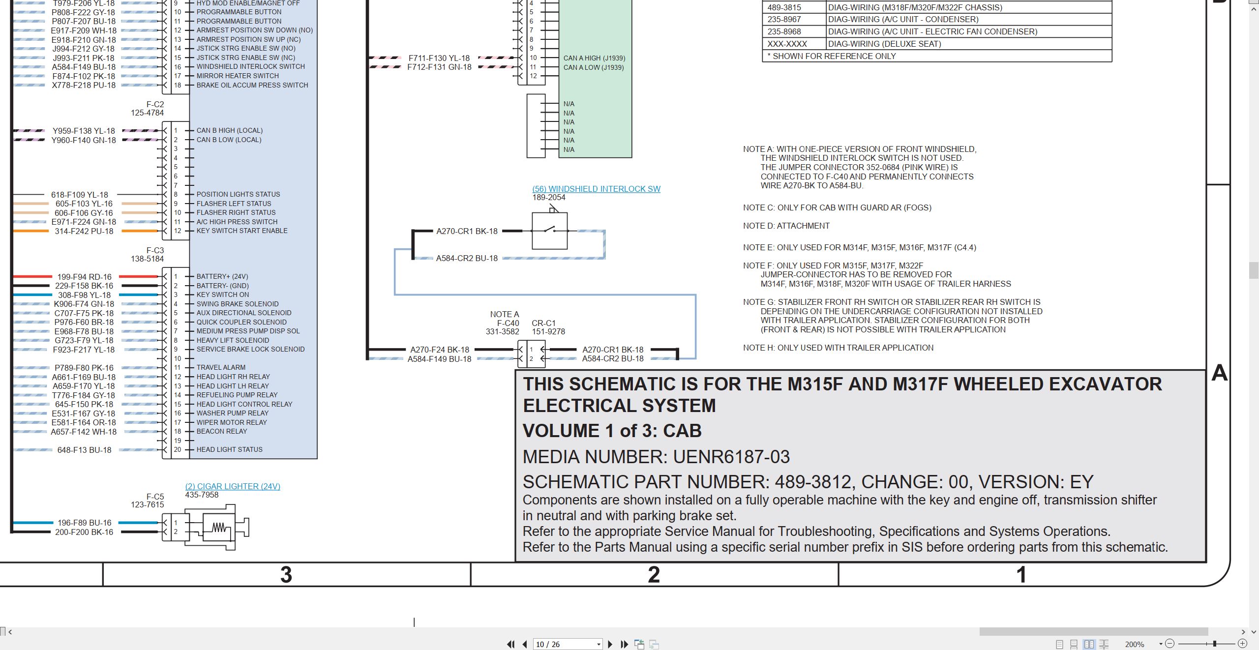 CAT Wheeled Excavator M315F Electrical Hydraulic Schematic (2)