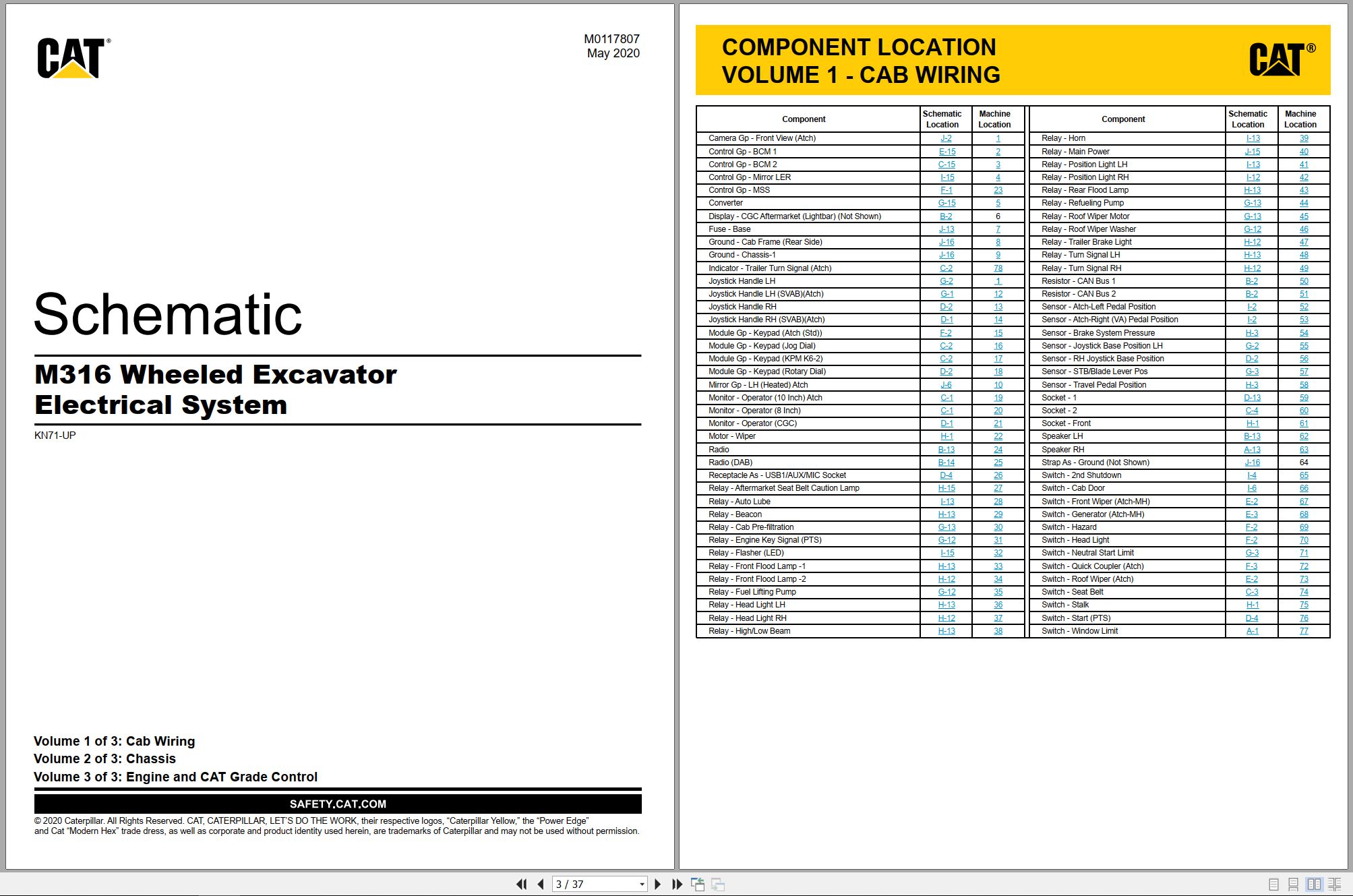 CAT Wheeled Excavator M316 Electrical Hydraulic Schematic (1)