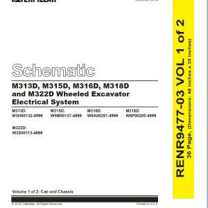 CAT Wheeled Excavator M316D Electrical Hydraulic Schematic (1)