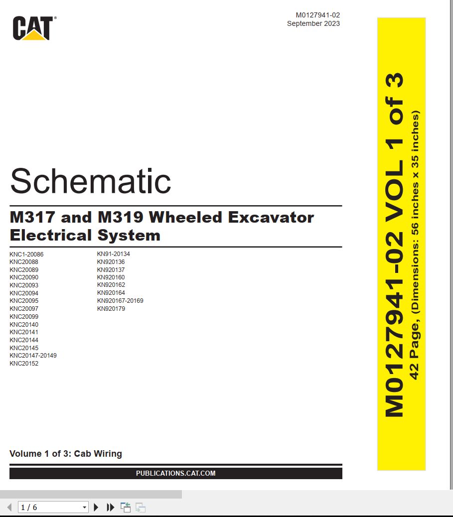 CAT Wheeled Excavator M317 Electrical Hydraulic Schematic (1)