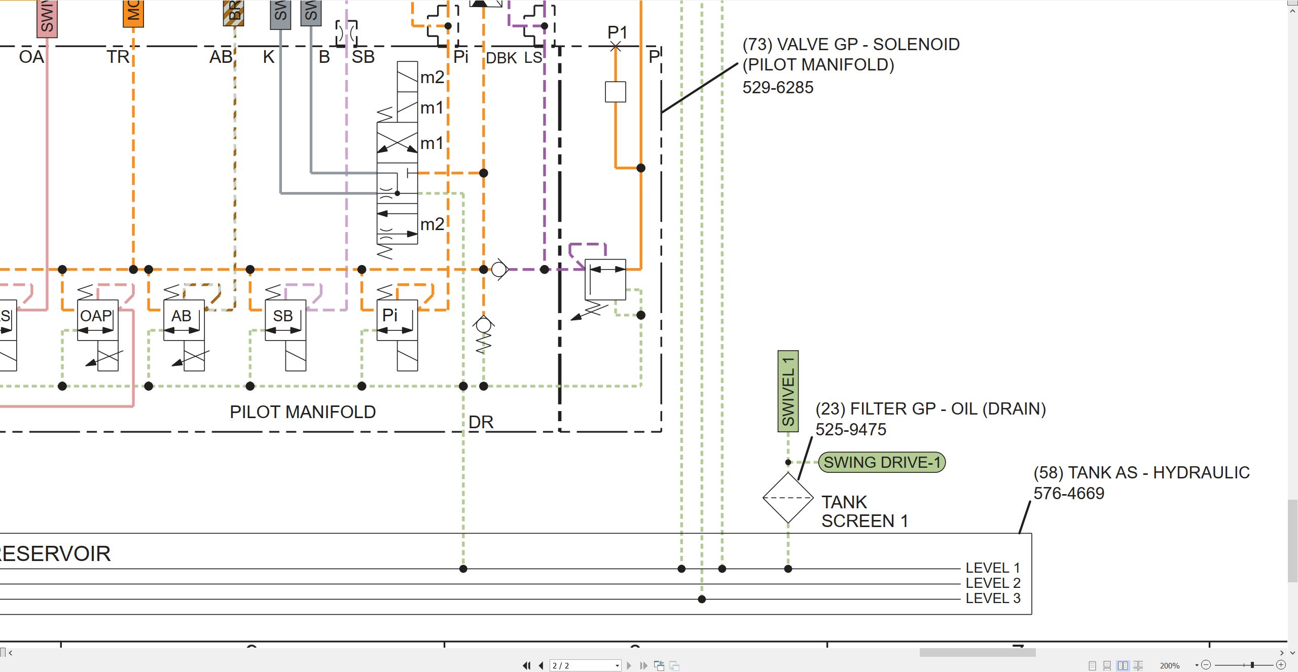 CAT Wheeled Excavator M317 Electrical Hydraulic Schematic (3)