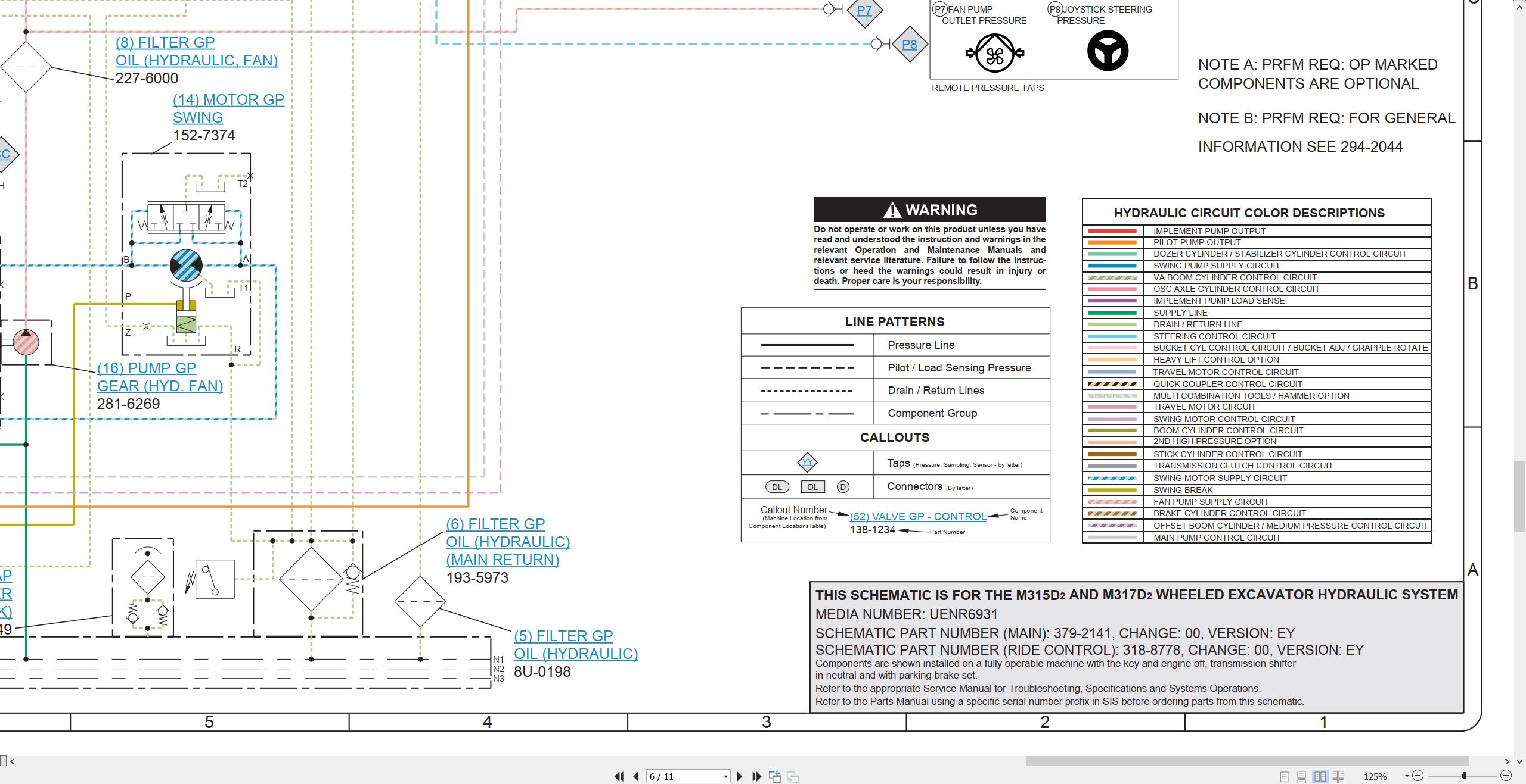 CAT Wheeled Excavator M317D2 Electrical Hydraulic Schematic (3)