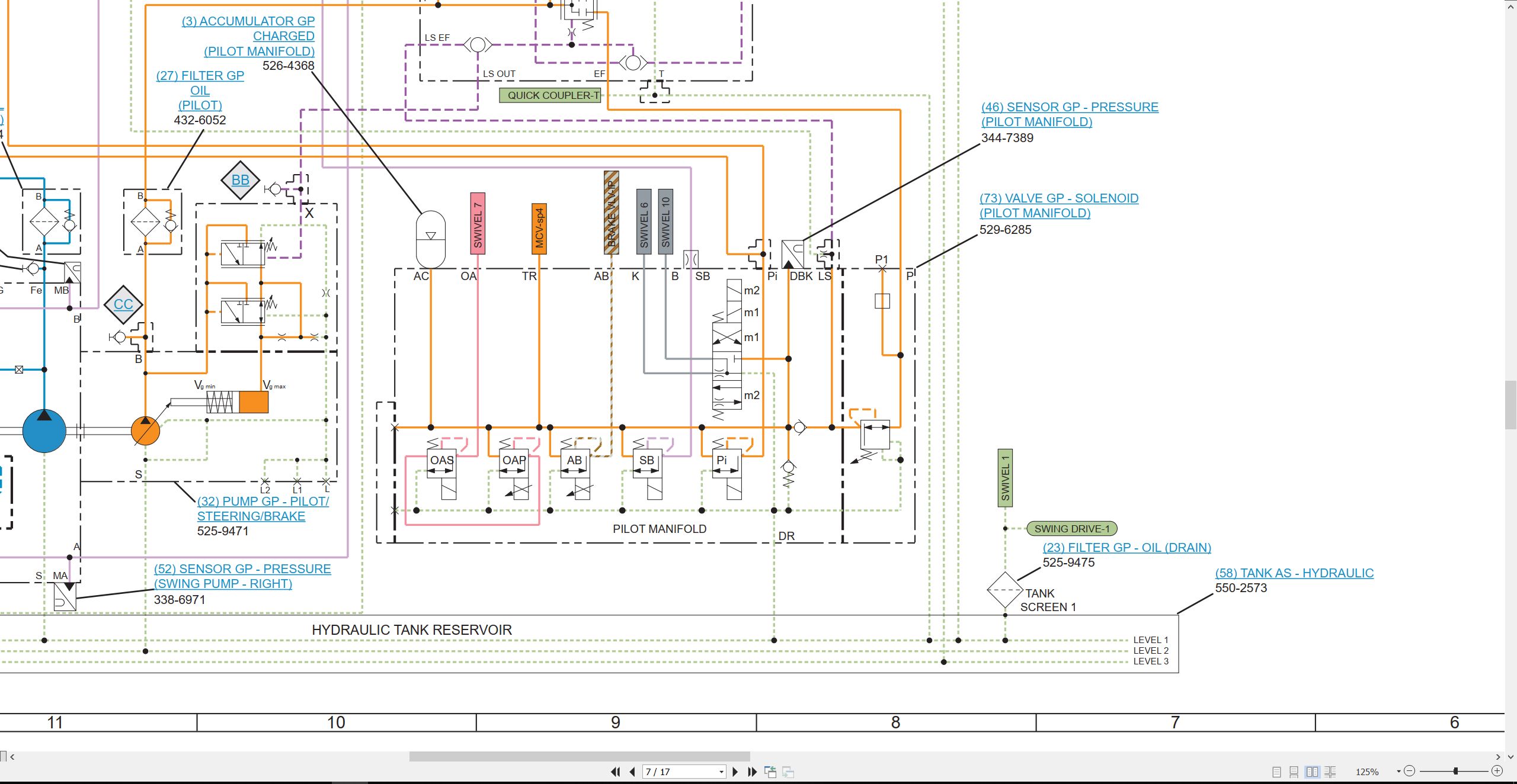 CAT Wheeled Excavator M318 Electrical Hydraulic Schematic (3)