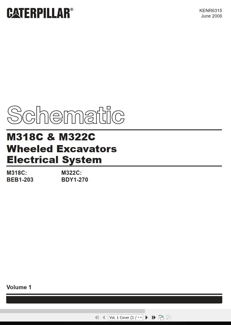 CAT Wheeled Excavator M318C Electrical Hydraulic Schematic (1)