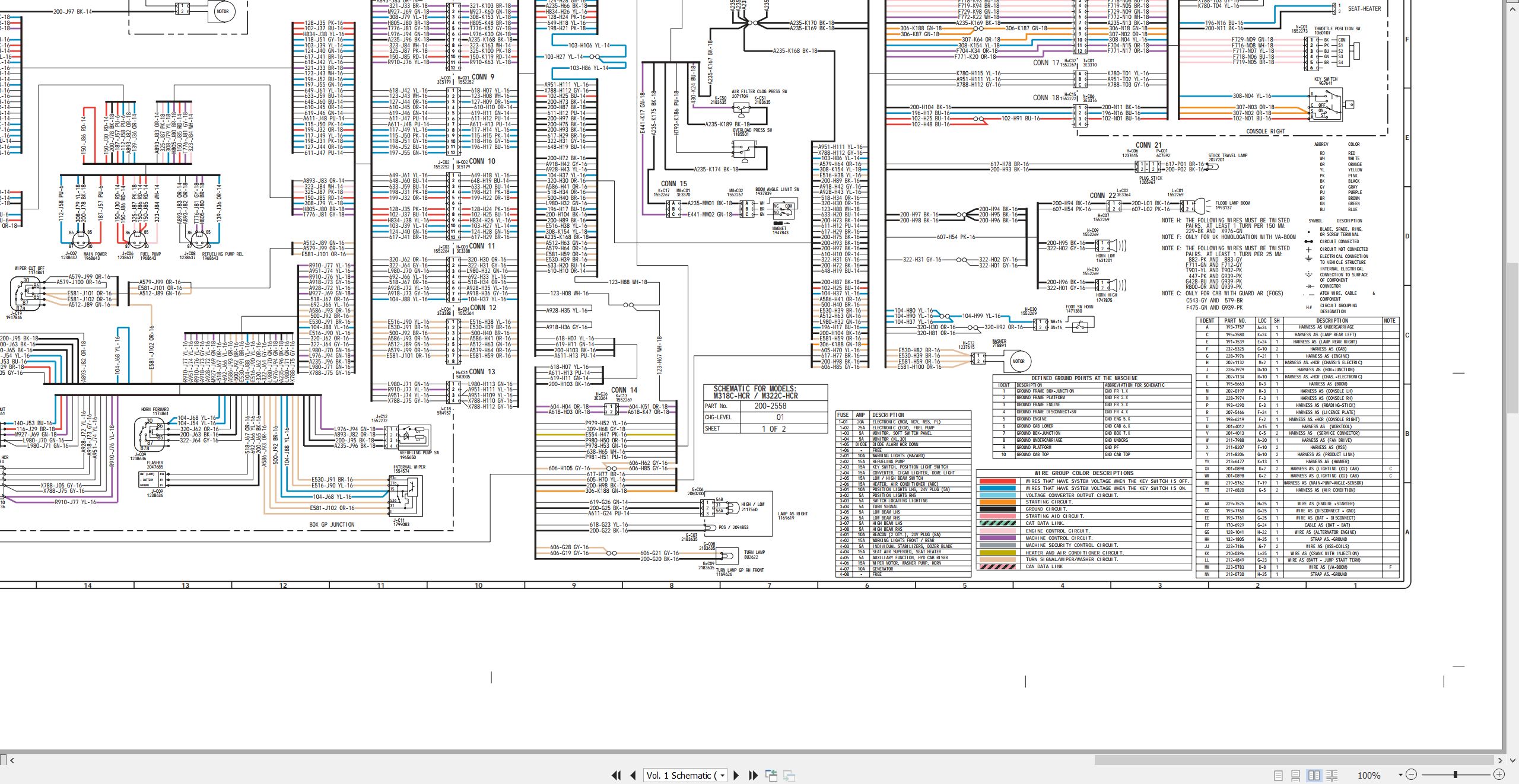 CAT Wheeled Excavator M318C Electrical Hydraulic Schematic (2)