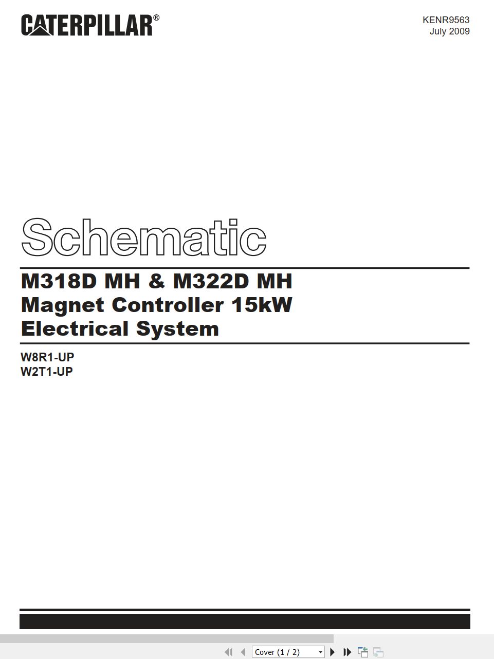 CAT Wheeled Excavator M318D MH Electrical Hydraulic Schematic (1)