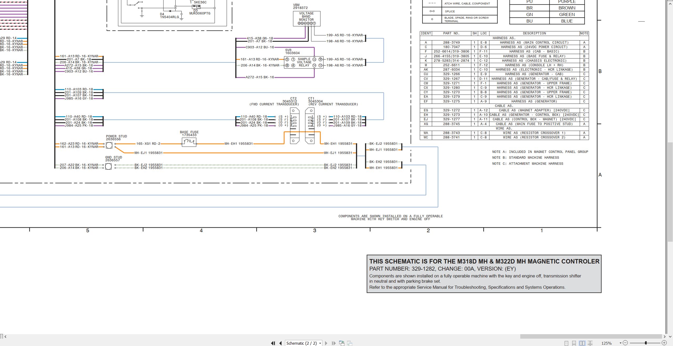CAT Wheeled Excavator M318D MH Electrical Hydraulic Schematic (2)