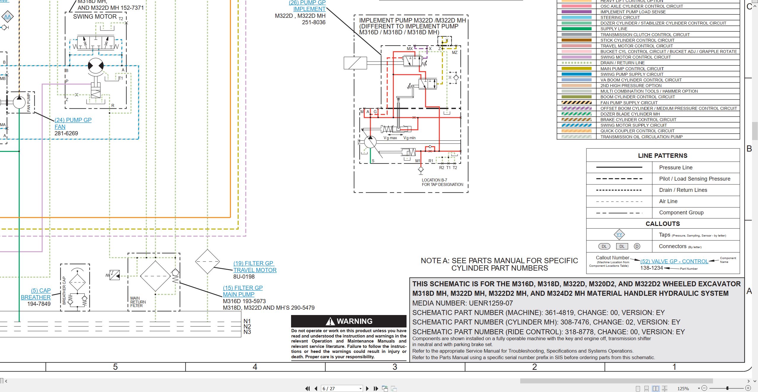 CAT Wheeled Excavator M318D MH Electrical Hydraulic Schematic (3)