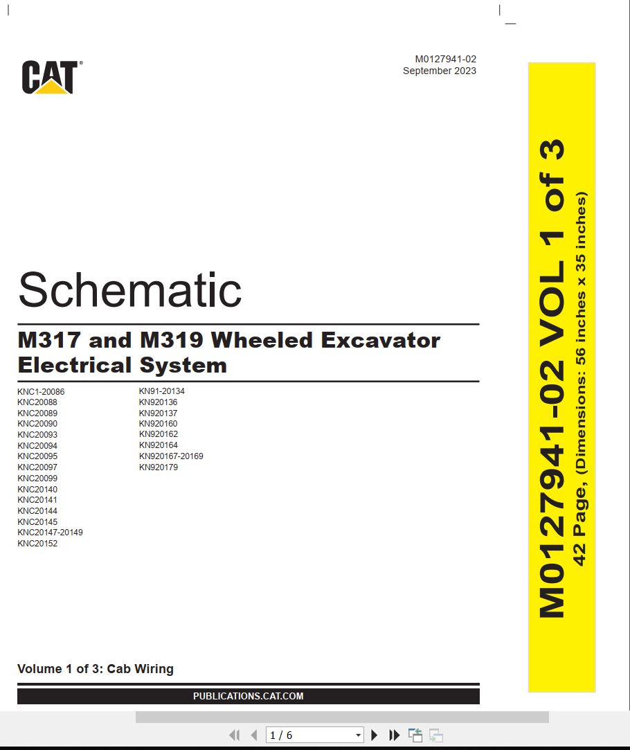 CAT Wheeled Excavator M319 Electrical Hydraulic Schematic (1)