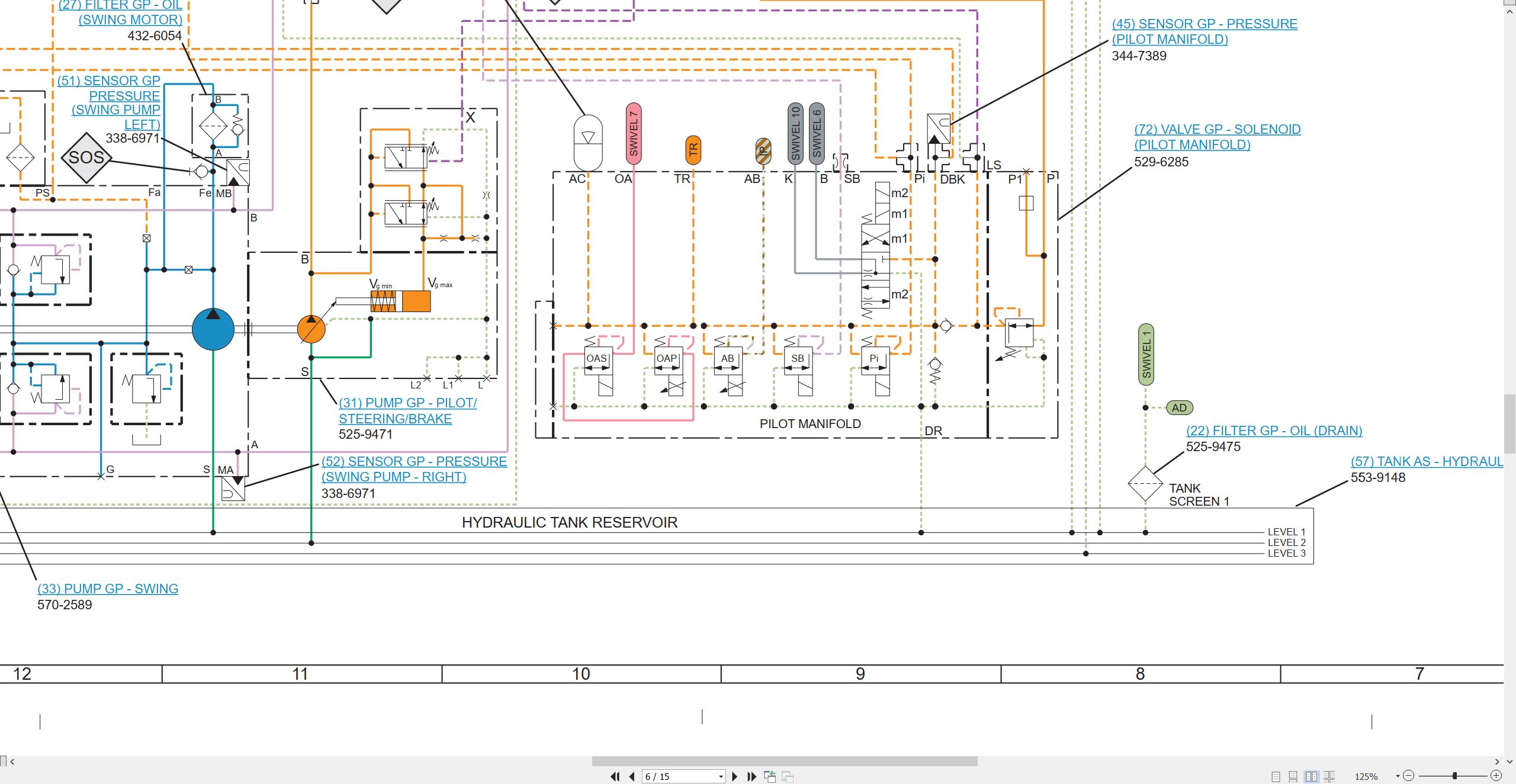 CAT Wheeled Excavator M320 Electrical Hydraulic Schematic (3)