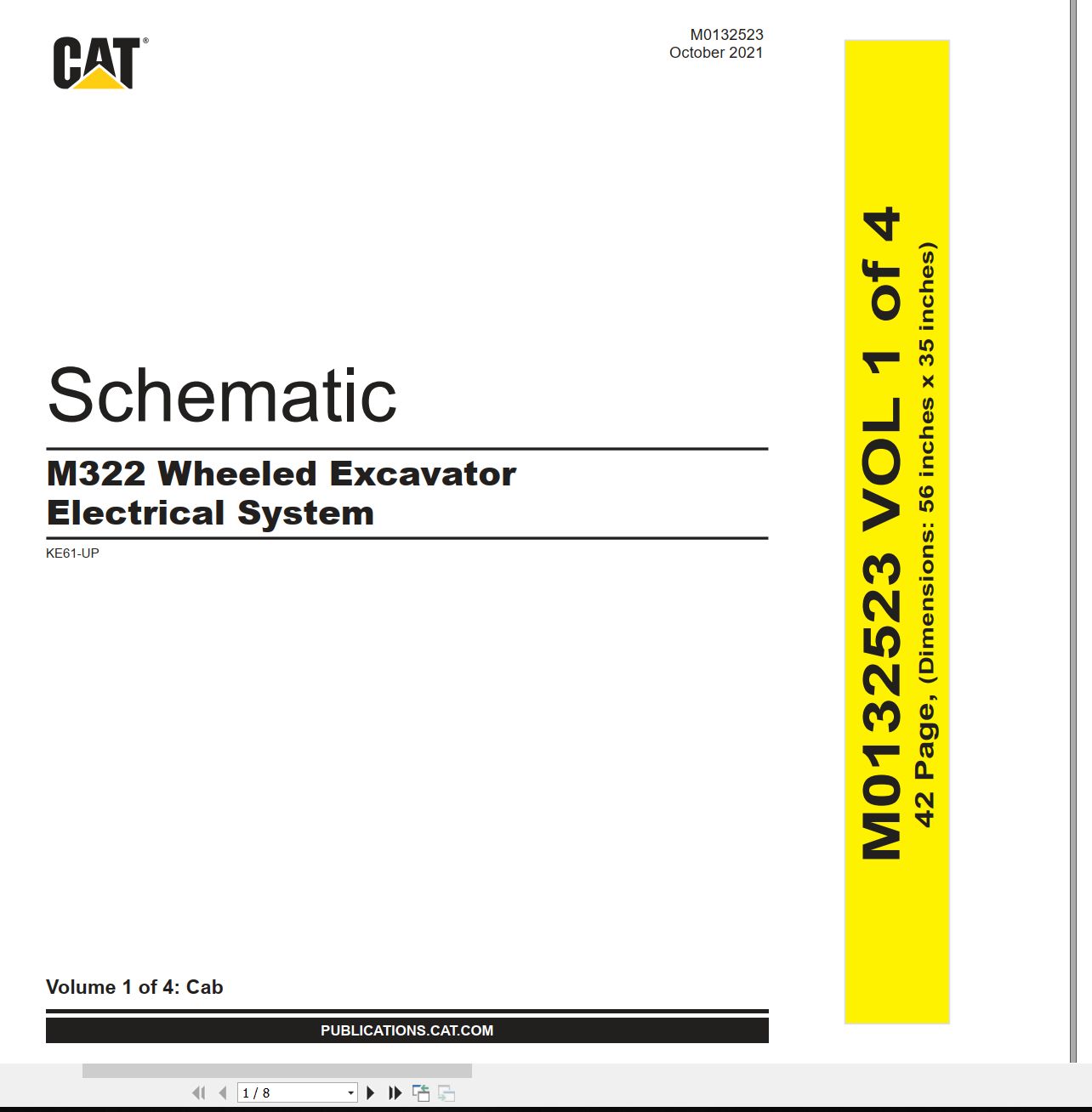 CAT Wheeled Excavator M322 Electrical Hydraulic Schematic (1)