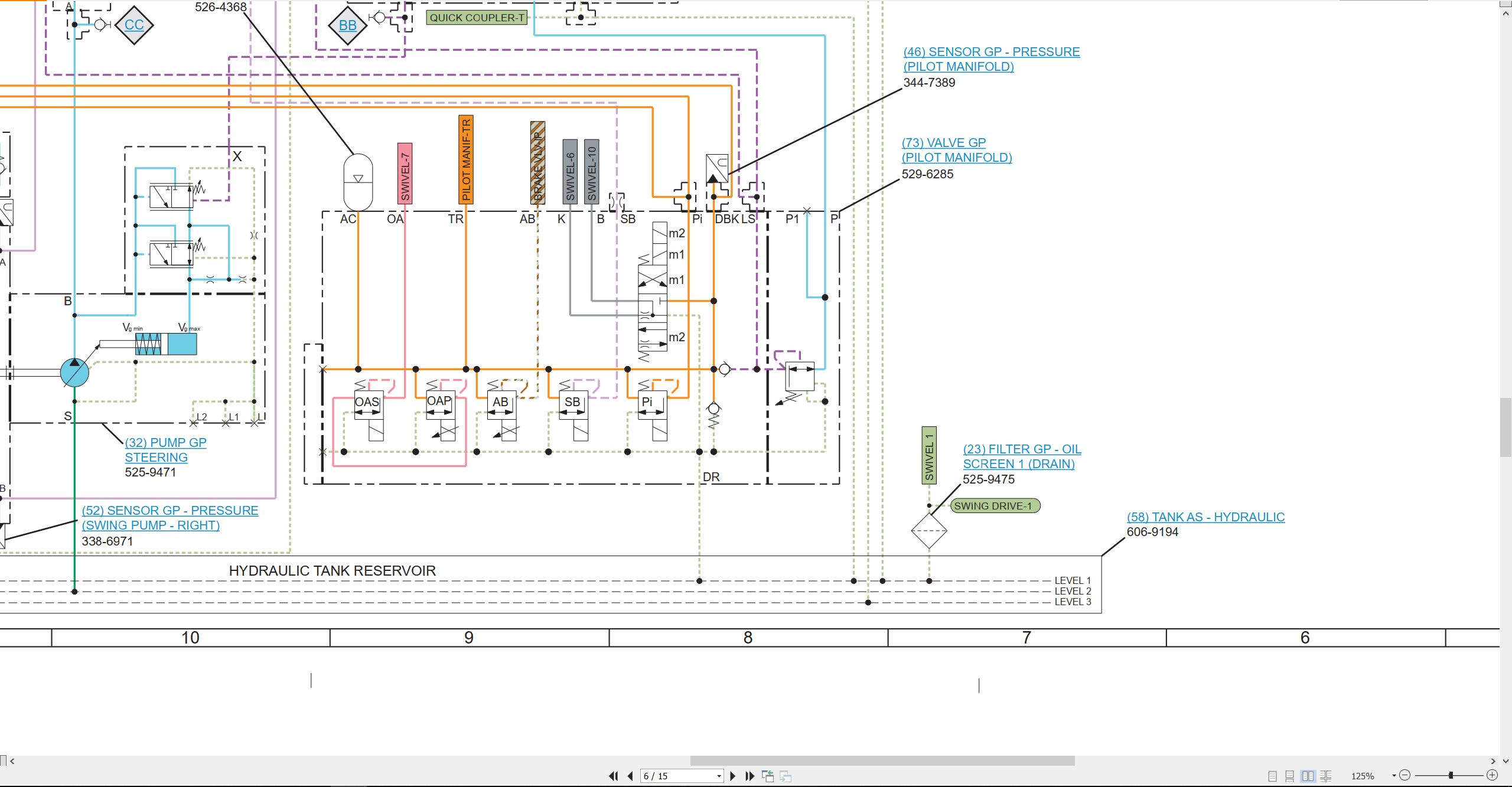 CAT Wheeled Excavator M322 Electrical Hydraulic Schematic (3)
